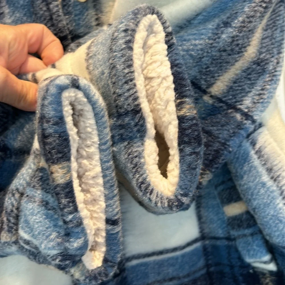 Joe Fresh Blue and Cream Plaid Coat - Picture 11 of 11